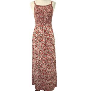OldNavy Boho Hippie Maxi Dress Women Sleeveless Red Made in India Spring Size XS
